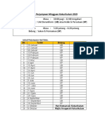 Takwim Perjumpaan Mingguan Kokurikulum 2019