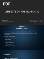 Ahb-Lite To Apb Protocol: BY Shraddha Devaiya EC - 018 Anand Therattil EC - 092