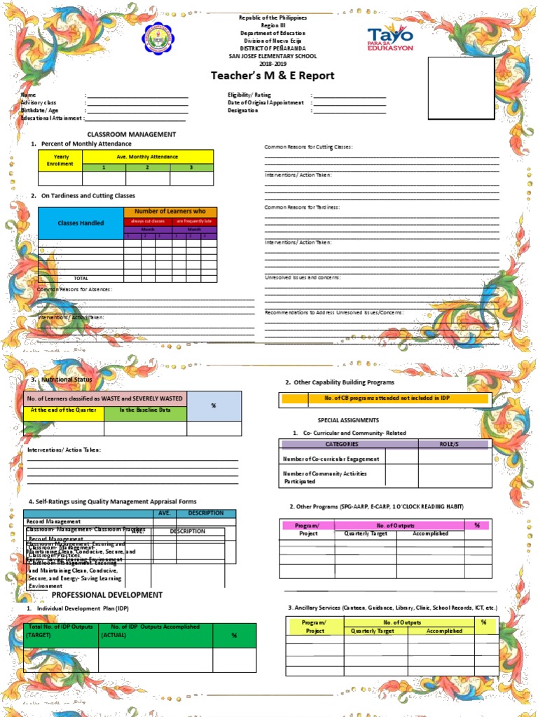 Classroom Management Report 2018-2019 | PDF | Classroom Management ...