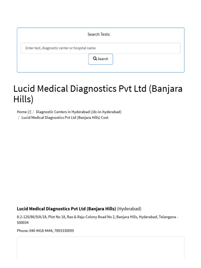 Lucid Medical Diagnostics PVT LTD (Banjara Hills) Hyderabad PDF