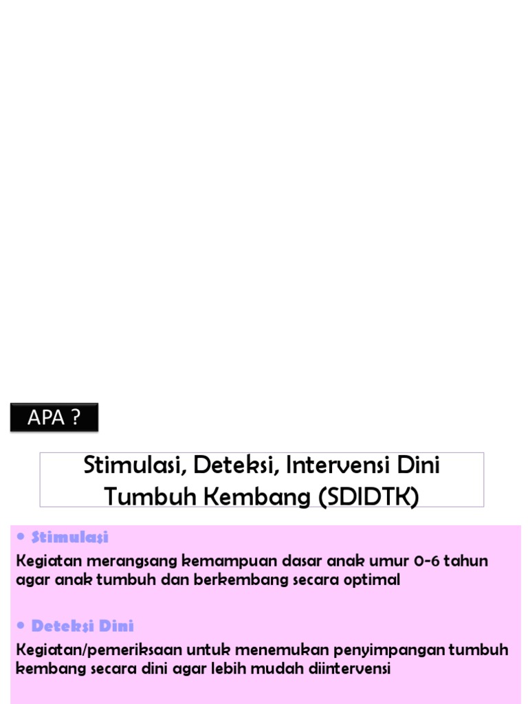 Stimulasi & Deteksi Dini Tumbuh Kembang | PDF