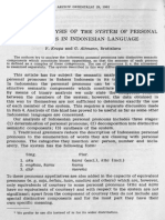 (V. Krupa & G. Altmann Bratislava, 1961) Semantic Analysis of The System of Personal Pronouns in Indonesian Language