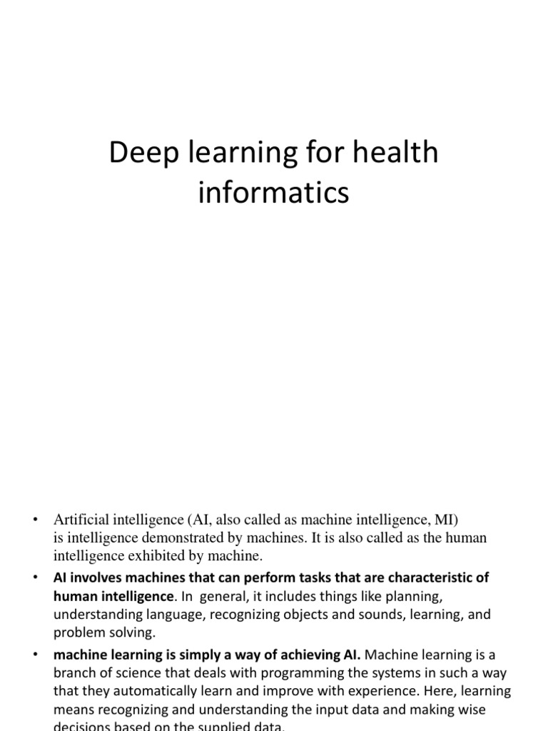 Deep Learning For Health Informatics | PDF | Machine Learning | Deep ...