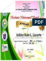Academic Achiever Award Certificate Template