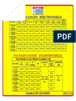 From 15-4-2019 To 20-4-2019 MODEL TESTS SCHEDULE