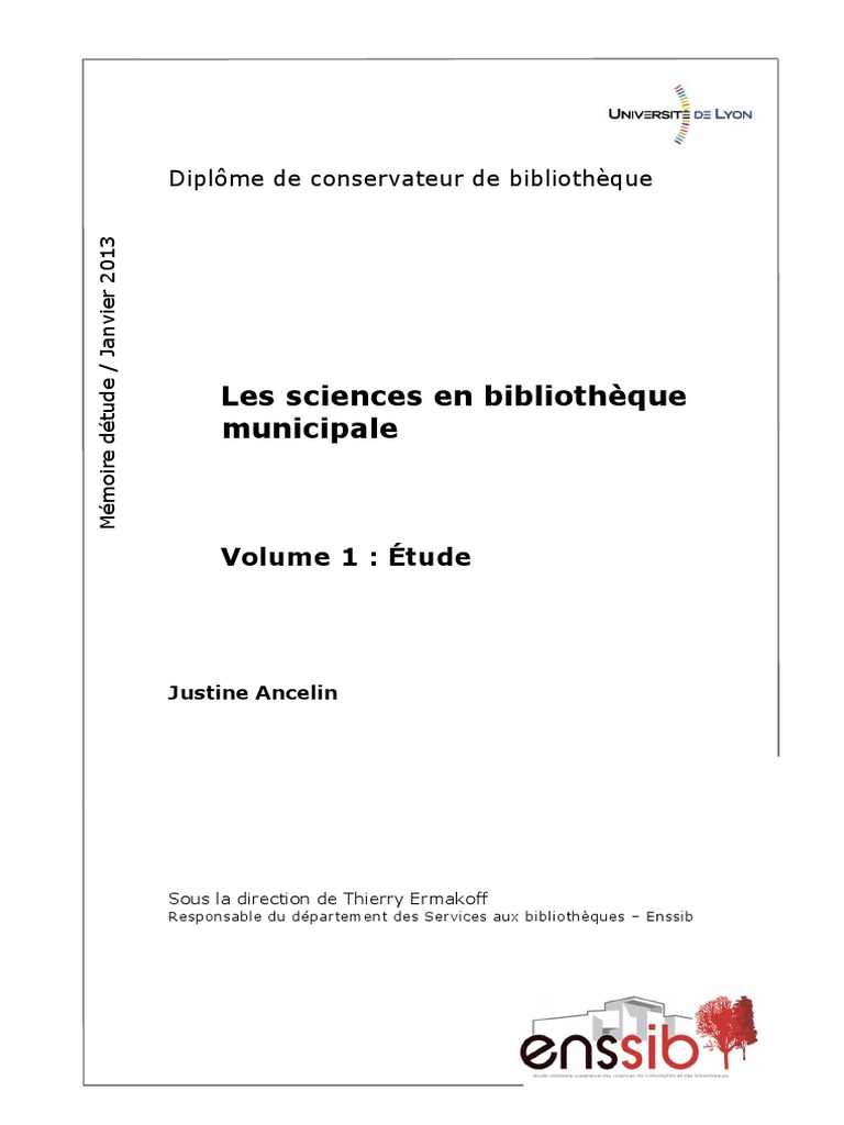 Les Sciences en Bibliotheque Municipale PDF | PDF | Science | Sciences ...