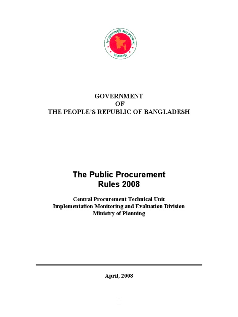 Public Procurement Rules 2008 Overview | PDF | Bankruptcy | Consultant