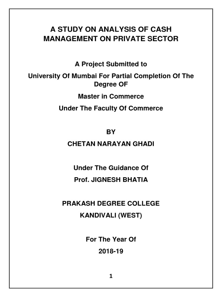 Cash Management Analysis in Private Sector | PDF | Market Liquidity | Banks