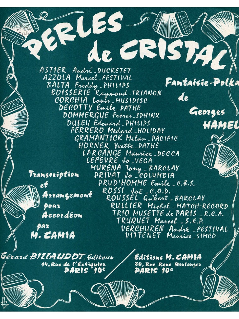 Partition Accordeon Gratuite Perles De Cristal Pdf