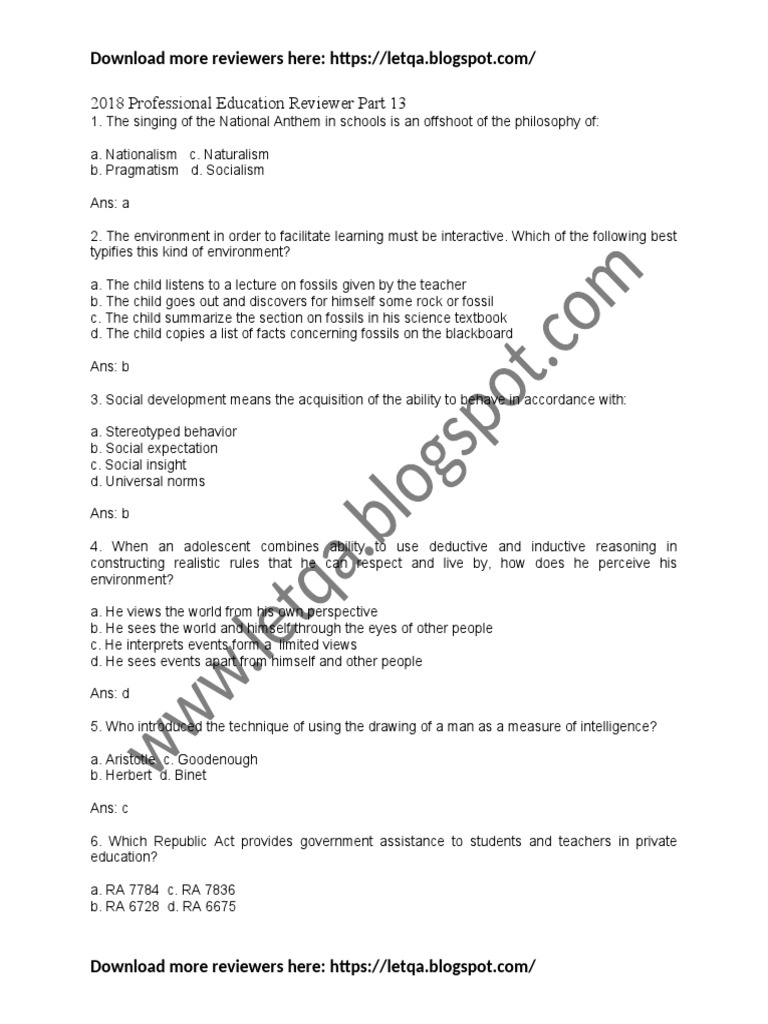 Prof - Ed Part 13 PDF | PDF | Reinforcement | Teachers