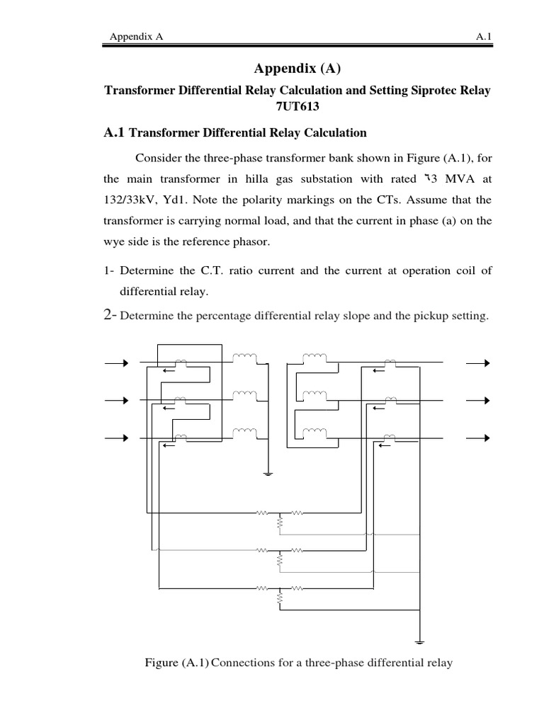 TR Differential Relay Calculation Siprotech PDF Transformer