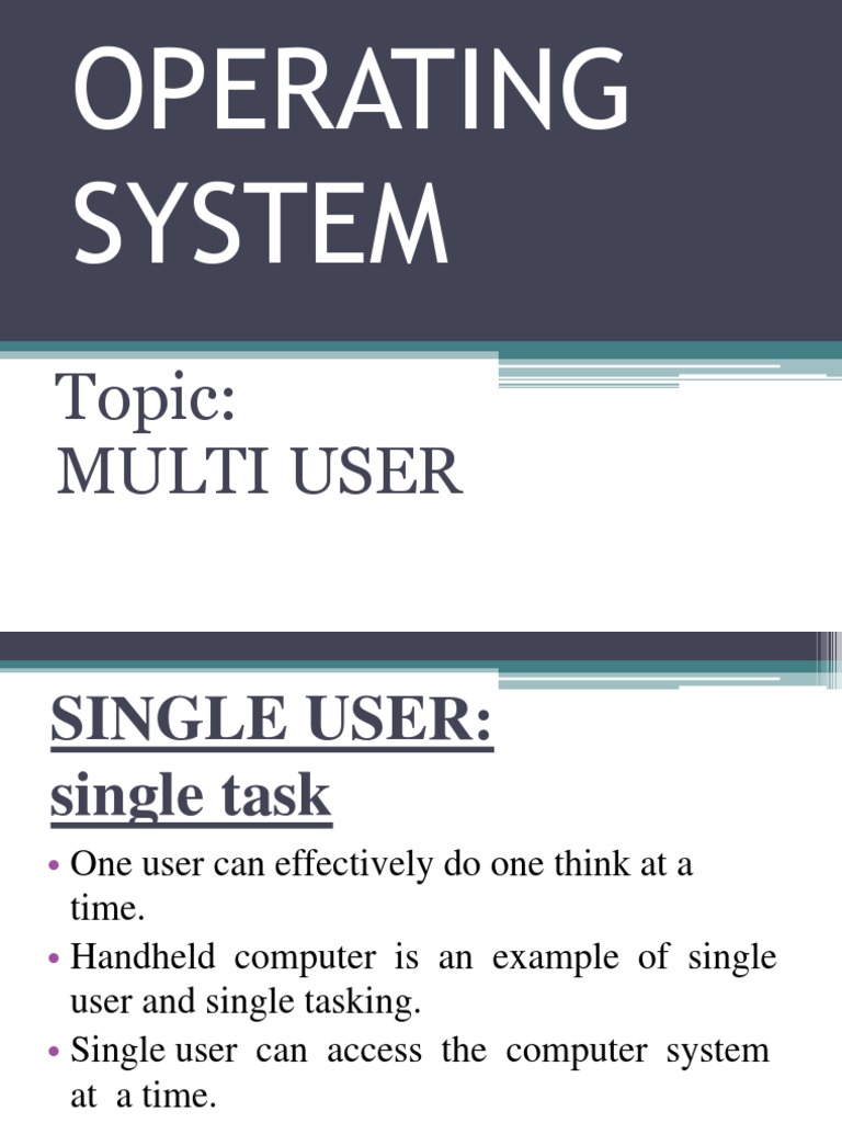 Multi-User vs Single-User OS Examples | PDF