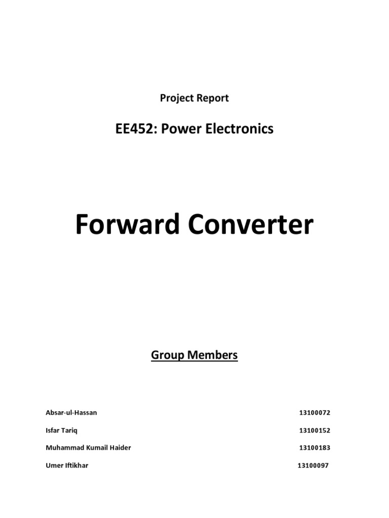 Forward Converter Design for EE452 | PDF | Transformer | Inductor