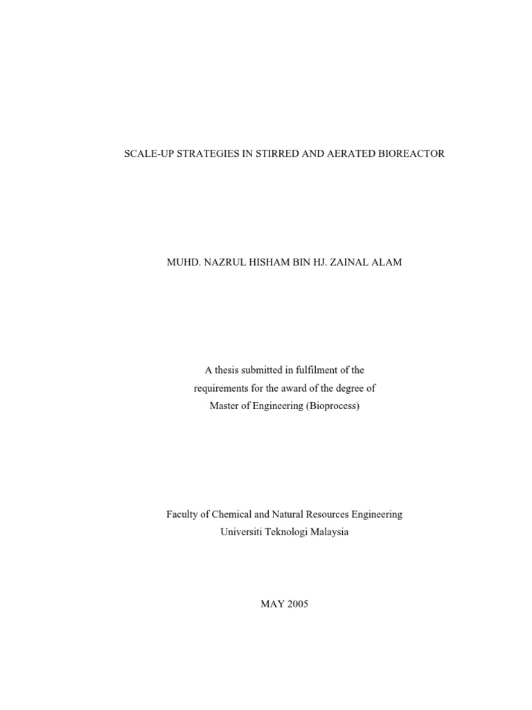 Solved Consider The Scale Up Of A Stirred Bioreactor From 5 Chegg Com