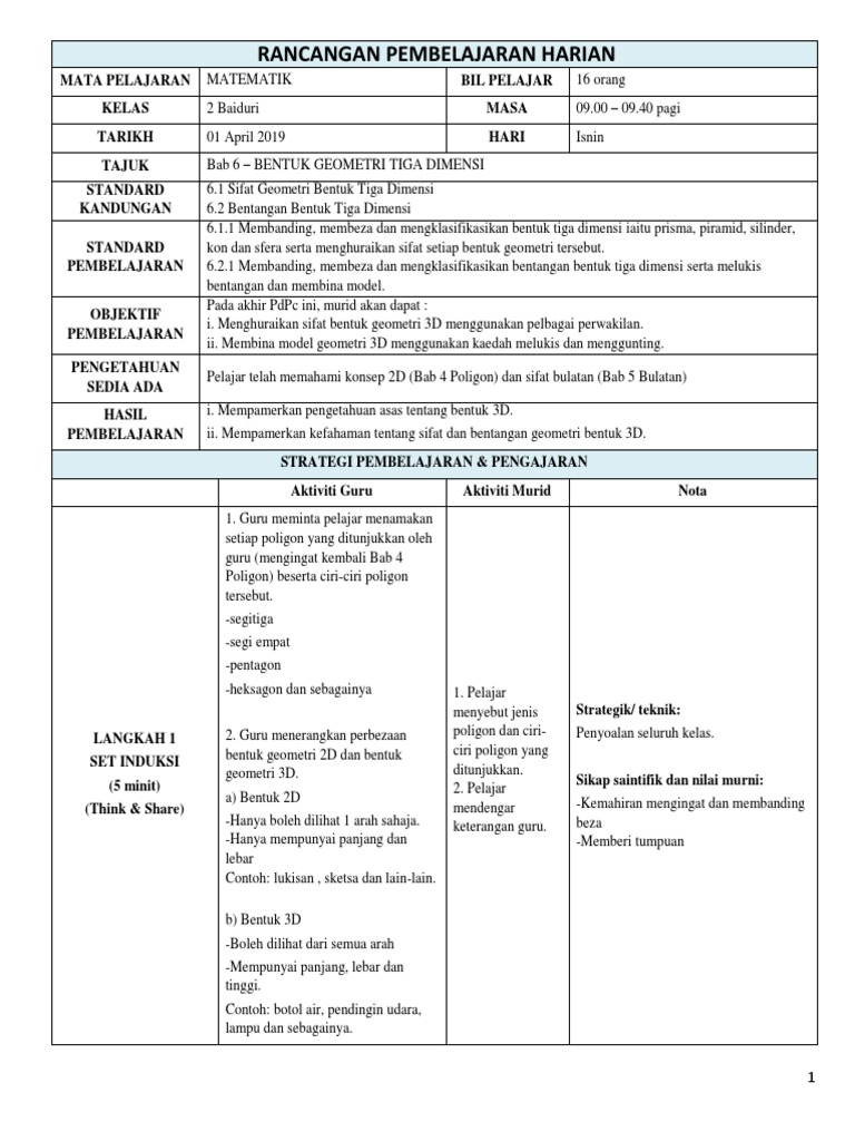 Rph Bentuk Geometri 3d Pdf