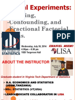 Blocking, - Confounding, and - Fractional Factorial Designs