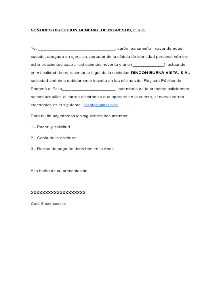 Modelo de Memorial para DGI Panamá | PDF | Ciencias sociales | Derecho