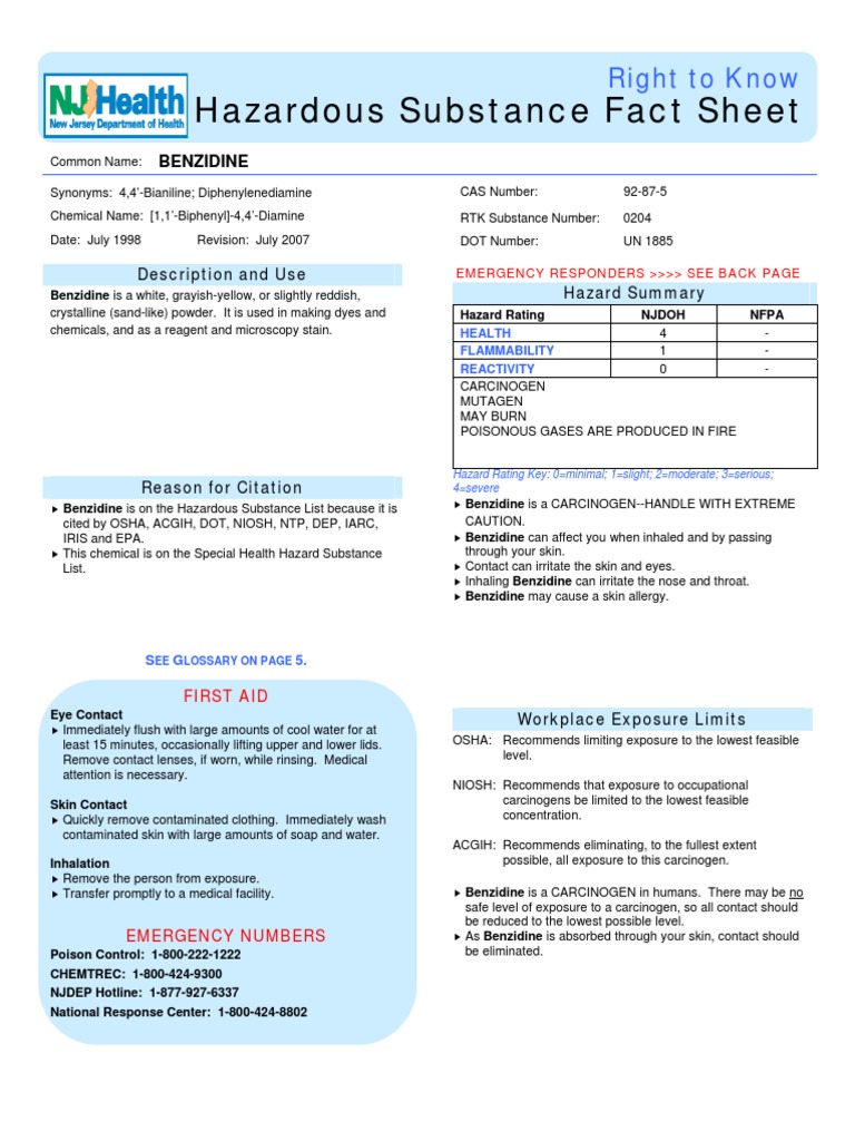 Hazardous Substance Fact Sheet Right To Know PDF Personal