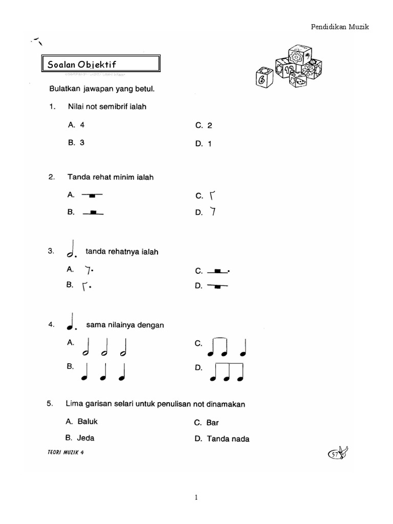Soalan Muzik Tahun 4  PDF