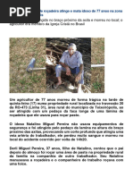 Pedaço de Lâmina de Roçadeira Atinge e Mata Idoso de 77 Anos Na Zona Rural de Teixeirópolis