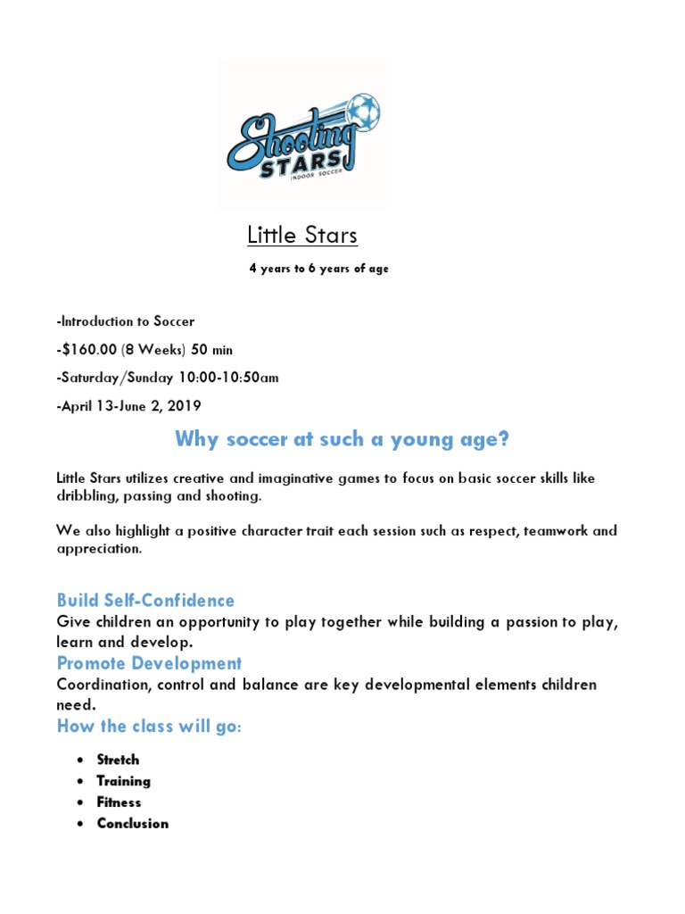 Little Stars Soccer Program for Kids | PDF | Self-Improvement