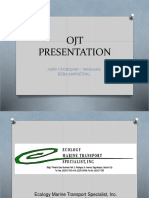OJT Presentation on Ecology Marine Transport Specialist