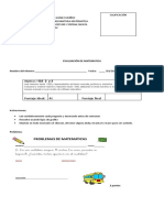 Evaluacion de Matematica Numeracion