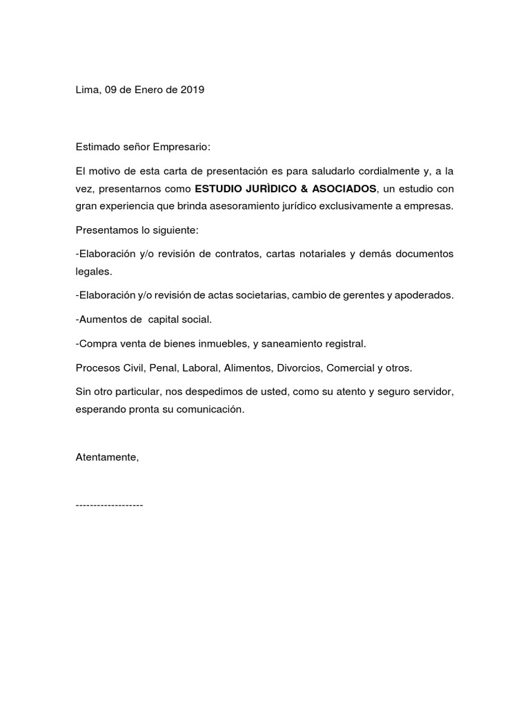 Carta de Presentacion Estudio Juridico