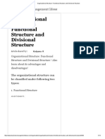 Functional Structure and Divisional Structure