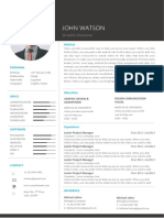 Black and White CV in MS WORD Design Credit