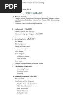 Tally Syllabus: 1. Basics of Accounting