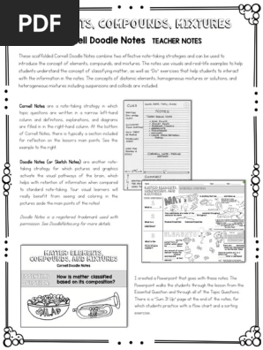 Elements Compounds Mixtures Matter Cornell Doodle Notes.pdf
