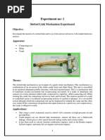 Experiment No: 1: Slotted Link Mechanism Experiment