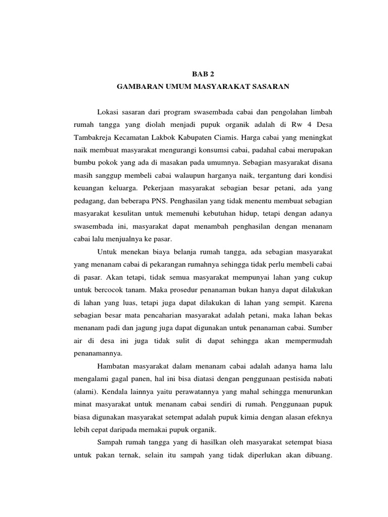 BAB 2 Gambaran Umum Masyarakat Sasaran | PDF