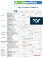 Cronograma de Competencias de Los Juegos Panamericanos Lima 2019