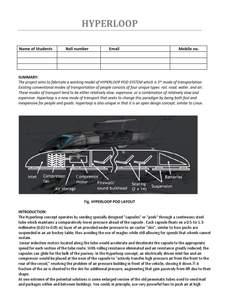 Hyperloop Pod System Project Overview | PDF | Hyperloop | Engineering