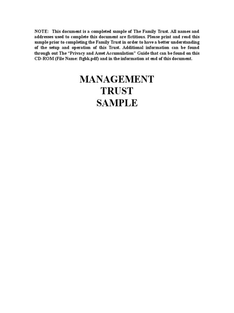 Family Trust Management Guidelines | PDF | Trust Law | Deed