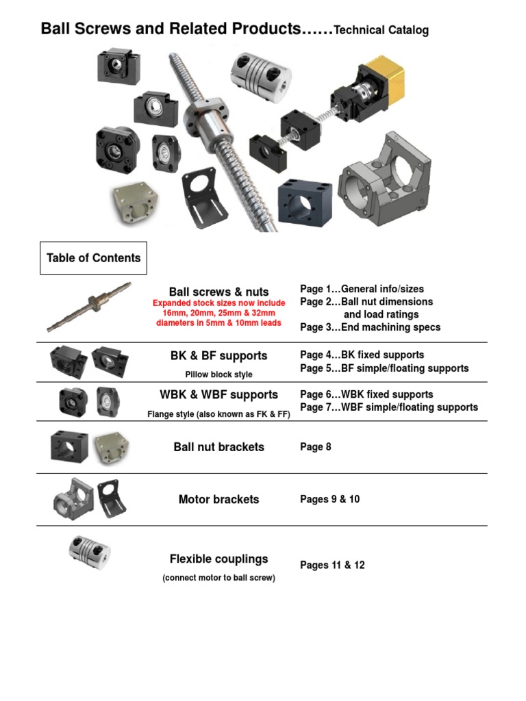 Ball Screw Technical Catalog Overview | PDF | Screw | Machines