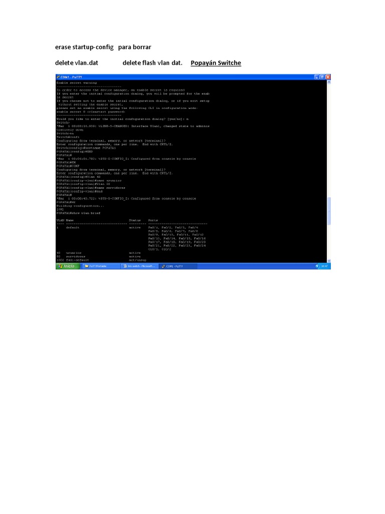 Erase StartupConfig para Borrar Delete Vlan Dat Delete Flash Vlan
