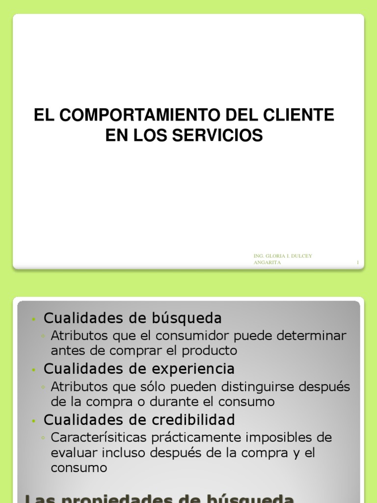 Comportamiento Del Cliente en Los Servicios | PDF | Cliente | Consumo ...