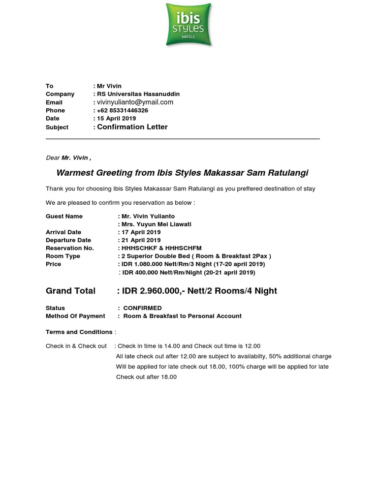 Confirmation Letter Mr V Pdf Credit Card Payments