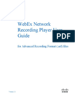 Webex Network Recording Player User Guide: For Advanced Recording Format (.Arf) Files