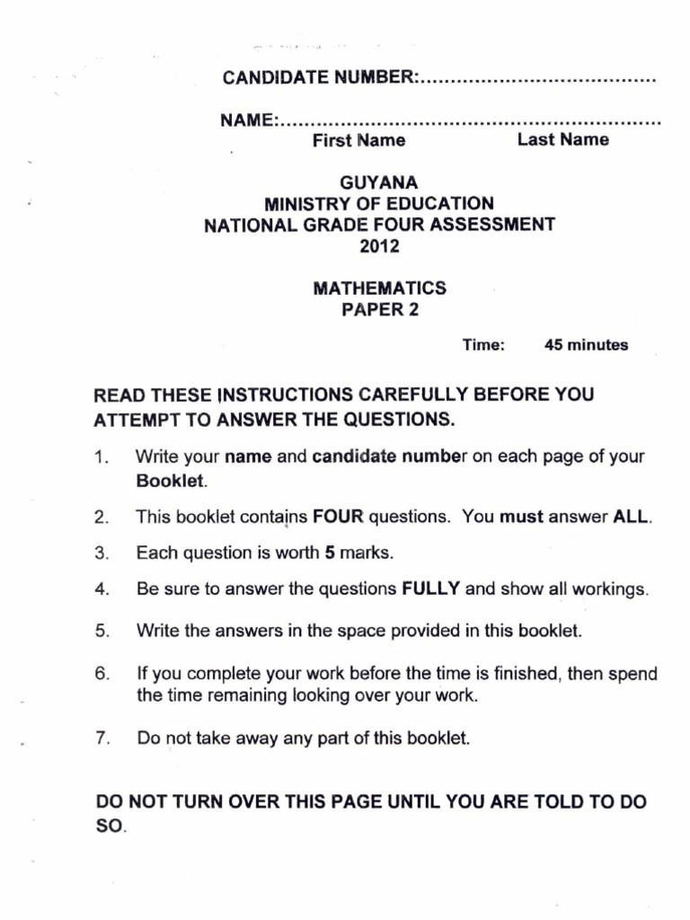 National Grade 4 Assessment