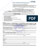 Consolidated Course On Integrated Materials Management
