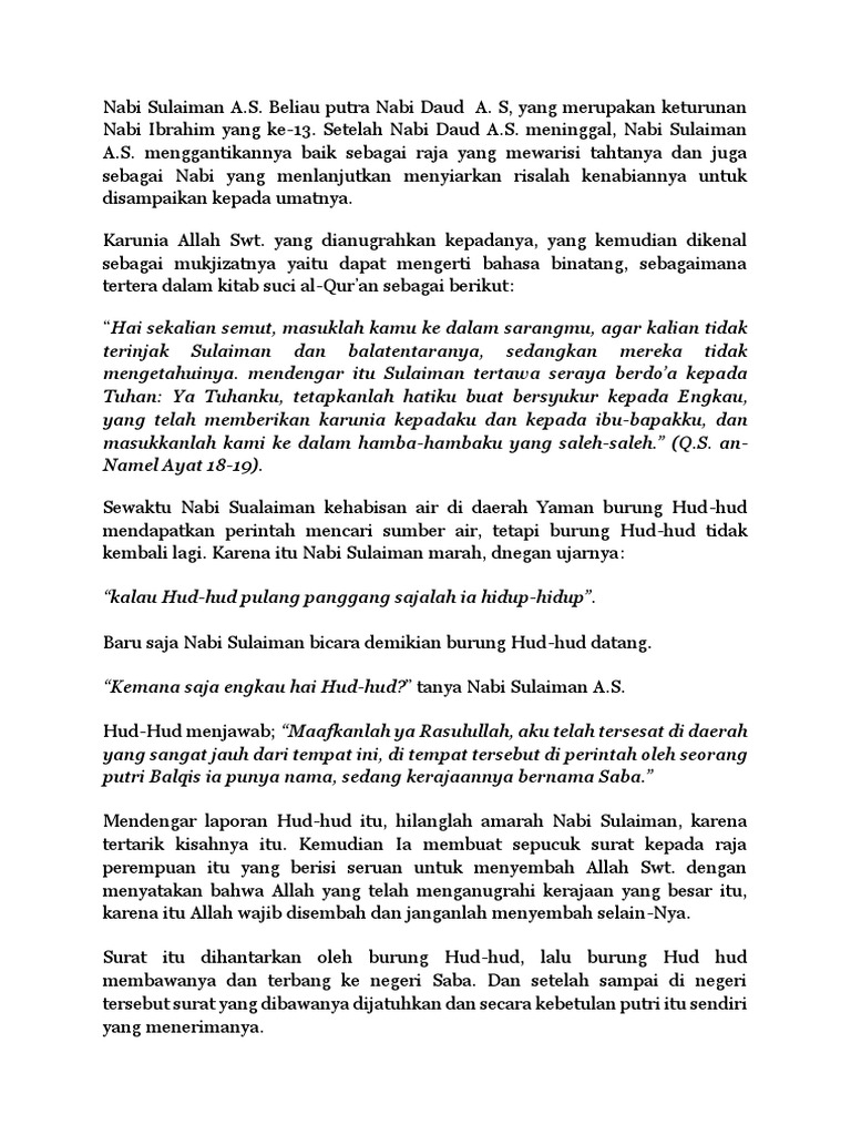 Kisah Nabi Sulaiman  PDF