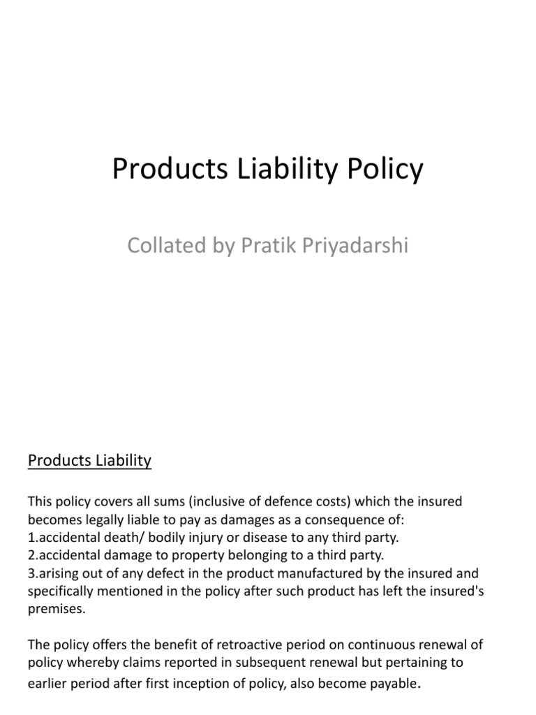Product Liability and Recall Insurance Guide | PDF | Liability ...