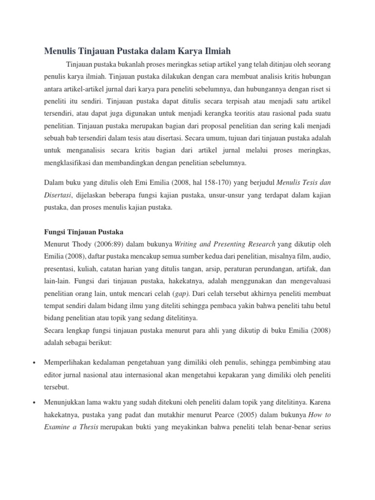 Menulis Tinjauan Pustaka Dalam Karya Ilmiah Pdf