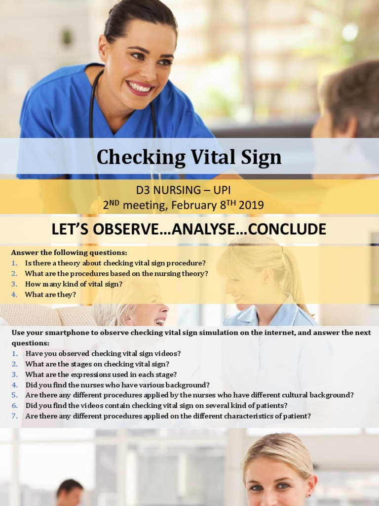 Vital Sign Checking Procedures Guide | PDF