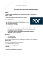 Chemical Reaction Engineering II Aim