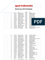 World Cup 2019 Schedule: Game No. Date Match Time (IST) Venue